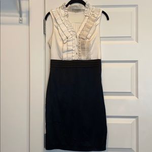Black and white ruffled dress